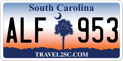 SC license plate ALF953