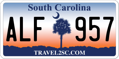 SC license plate ALF957