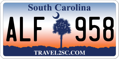 SC license plate ALF958