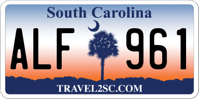 SC license plate ALF961