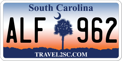 SC license plate ALF962