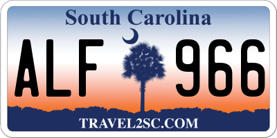 SC license plate ALF966