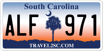 SC license plate ALF971