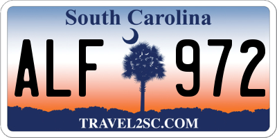 SC license plate ALF972