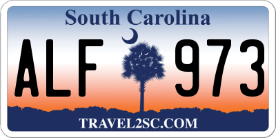 SC license plate ALF973