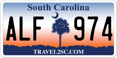 SC license plate ALF974