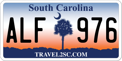 SC license plate ALF976