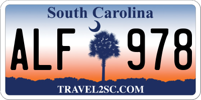 SC license plate ALF978