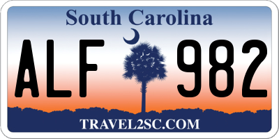 SC license plate ALF982