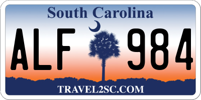 SC license plate ALF984