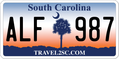 SC license plate ALF987