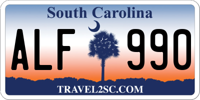 SC license plate ALF990