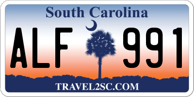 SC license plate ALF991