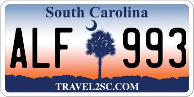 SC license plate ALF993
