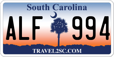 SC license plate ALF994