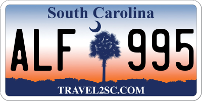 SC license plate ALF995