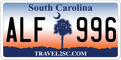 SC license plate ALF996