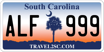 SC license plate ALF999