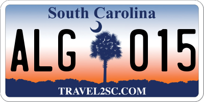 SC license plate ALG015