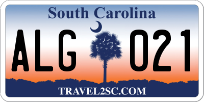 SC license plate ALG021