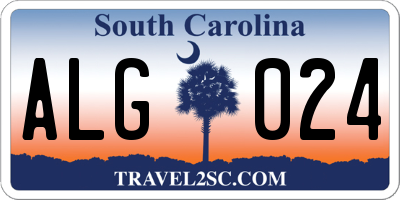 SC license plate ALG024