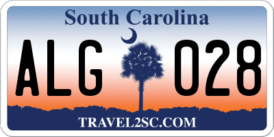 SC license plate ALG028