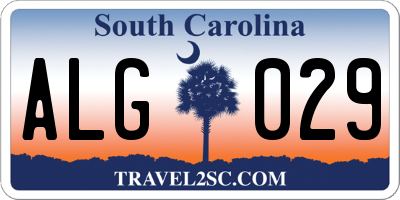 SC license plate ALG029