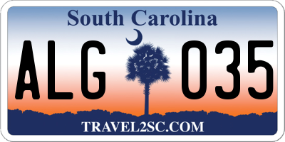 SC license plate ALG035