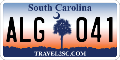 SC license plate ALG041