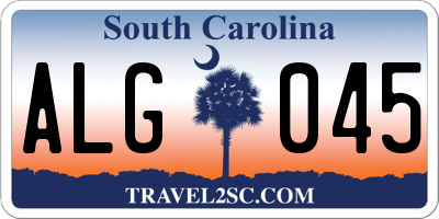 SC license plate ALG045