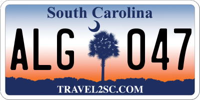 SC license plate ALG047