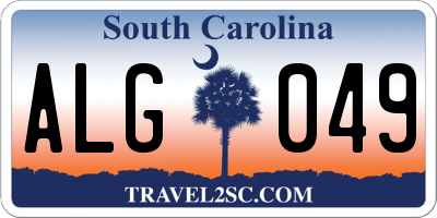 SC license plate ALG049