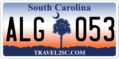 SC license plate ALG053