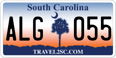SC license plate ALG055