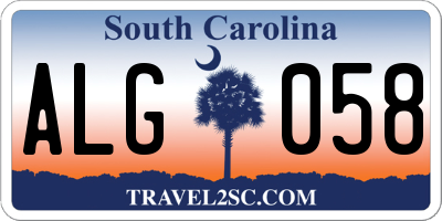 SC license plate ALG058