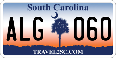 SC license plate ALG060