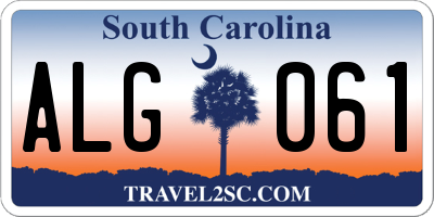 SC license plate ALG061