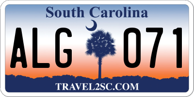 SC license plate ALG071