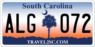 SC license plate ALG072