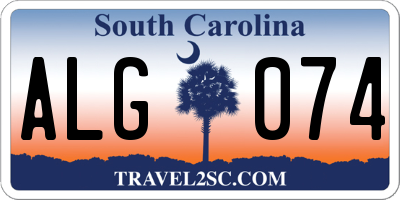 SC license plate ALG074