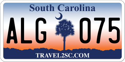 SC license plate ALG075