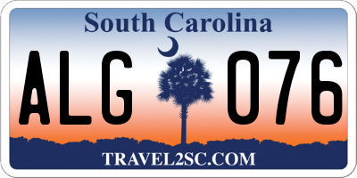 SC license plate ALG076