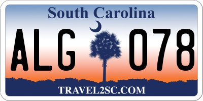 SC license plate ALG078