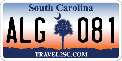 SC license plate ALG081