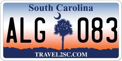 SC license plate ALG083