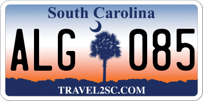 SC license plate ALG085