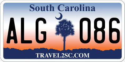 SC license plate ALG086