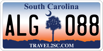 SC license plate ALG088