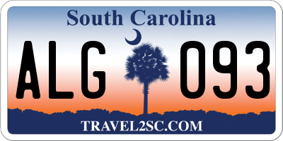SC license plate ALG093