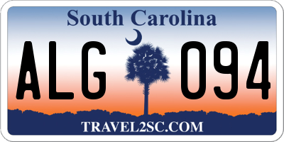 SC license plate ALG094